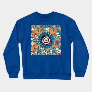 Colorful digital flower Crewneck Sweatshirt